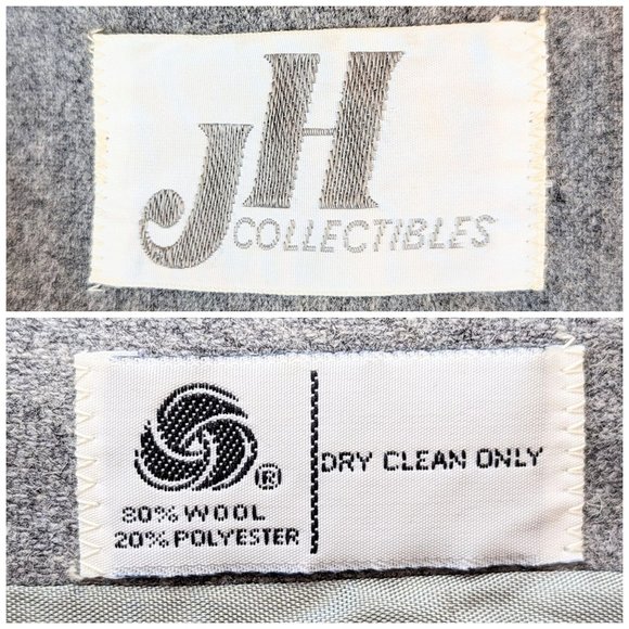 Women's Gray Wool Fitted Blazer Jacket Sz M Vintage 1980s Ladies Grey Wool Coat - Picture 9 of 10